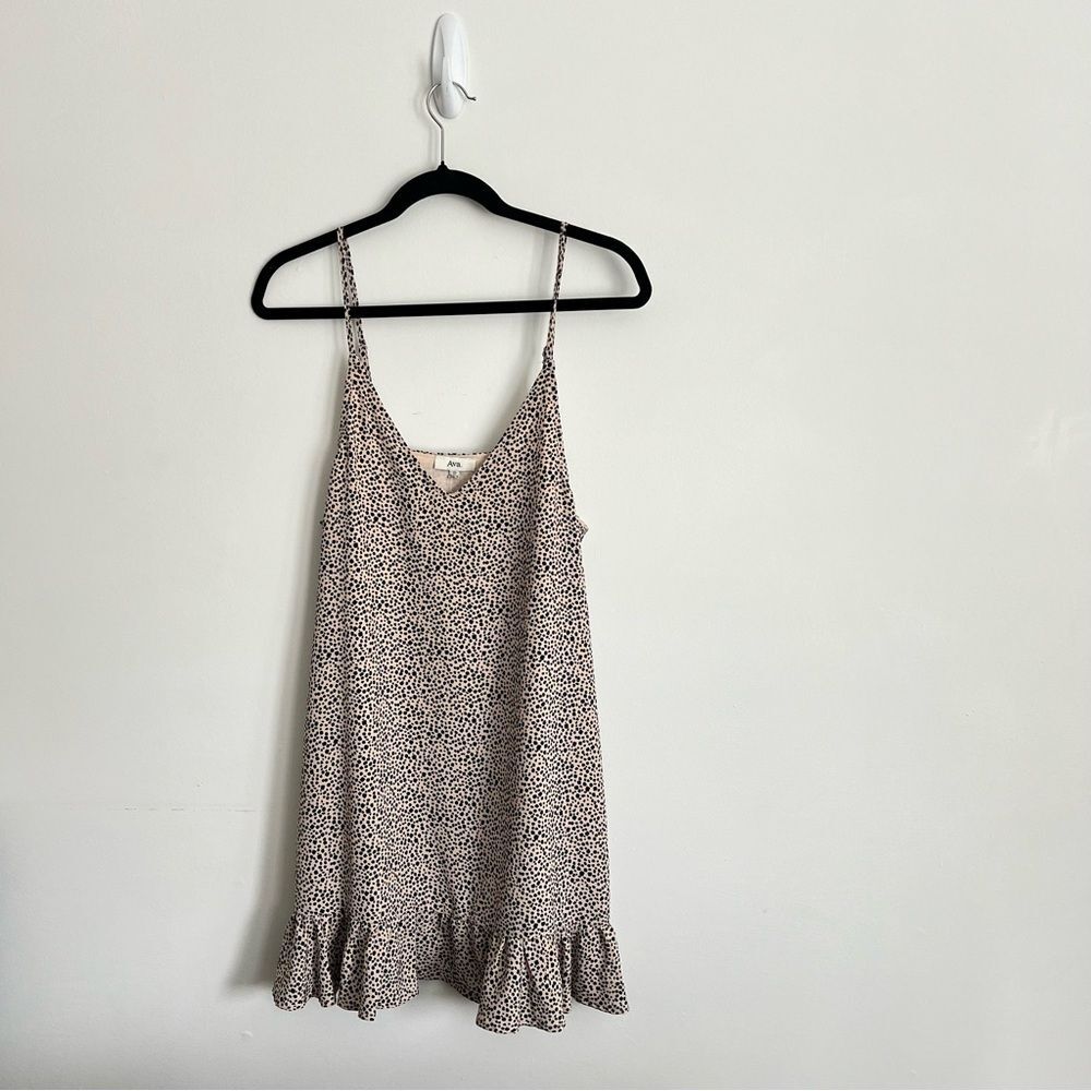 Ava Geometric Print Ruffle Hem Dress Spaghetti Strap Sleeveless Summer Sun